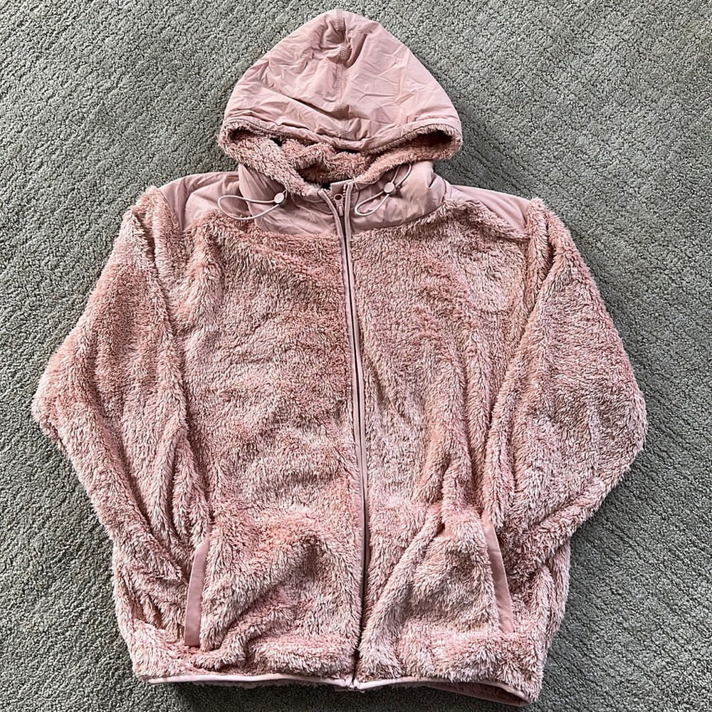 Zyia Active Blush Sherpa Block Zipper Jacket